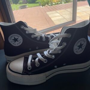 Brown platform converse